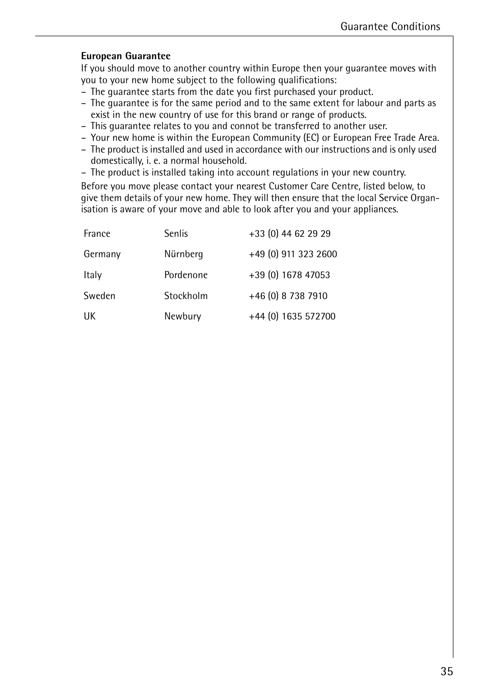 Electrolux 50620 User Manual | Page 35 / 48