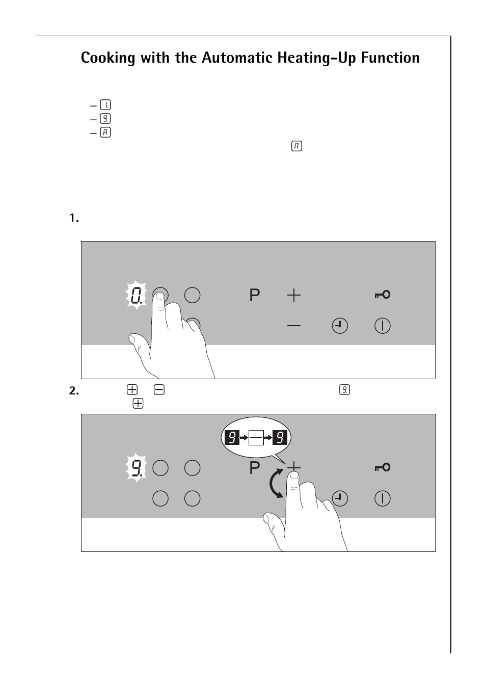 Cooking with the automatic heating-up function | Electrolux C67600K User Manual | Page 21 / 46