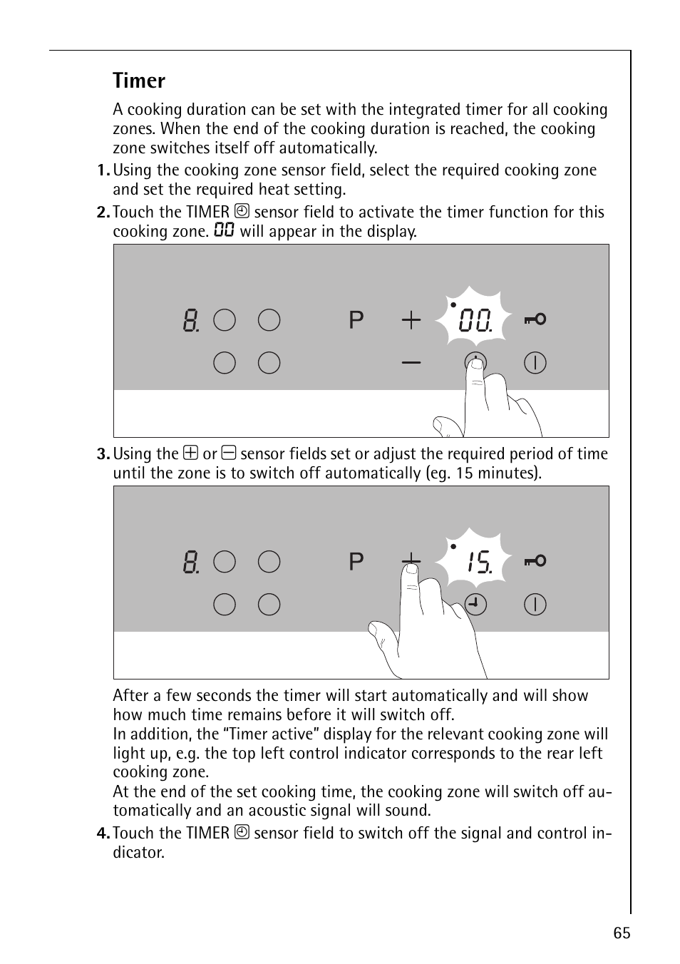 Timer | Electrolux C67600K User Manual | Page 25 / 46