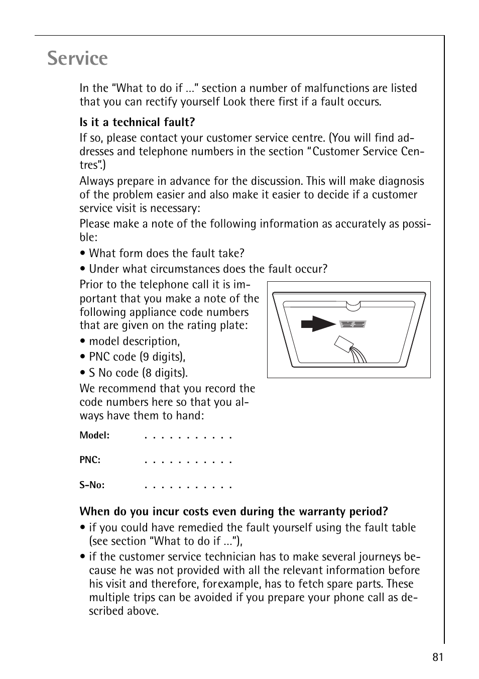 Service | Electrolux C67600K User Manual | Page 41 / 46