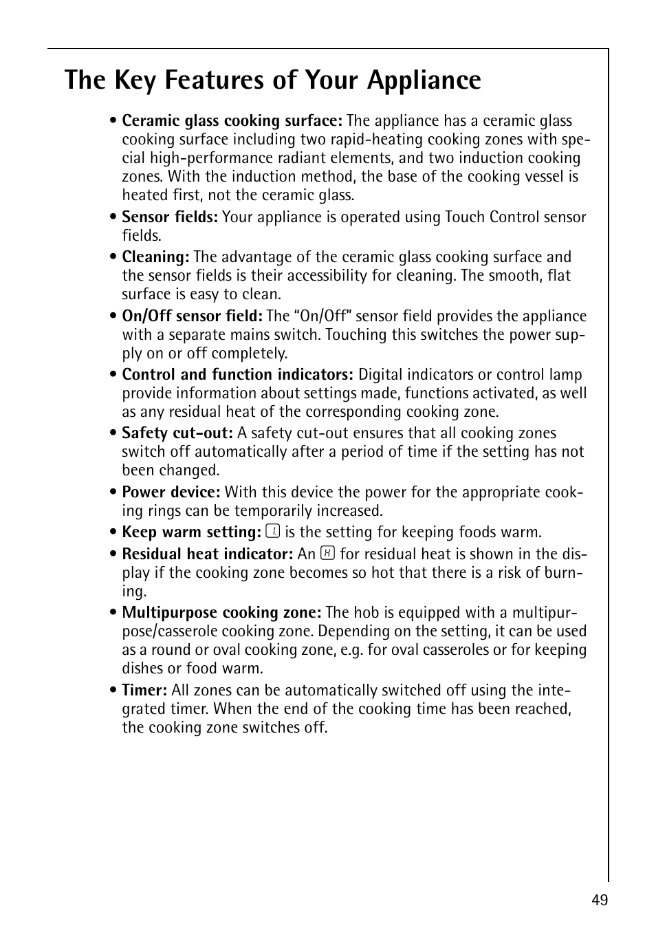 The key features of your appliance | Electrolux C67600K User Manual | Page 9 / 46