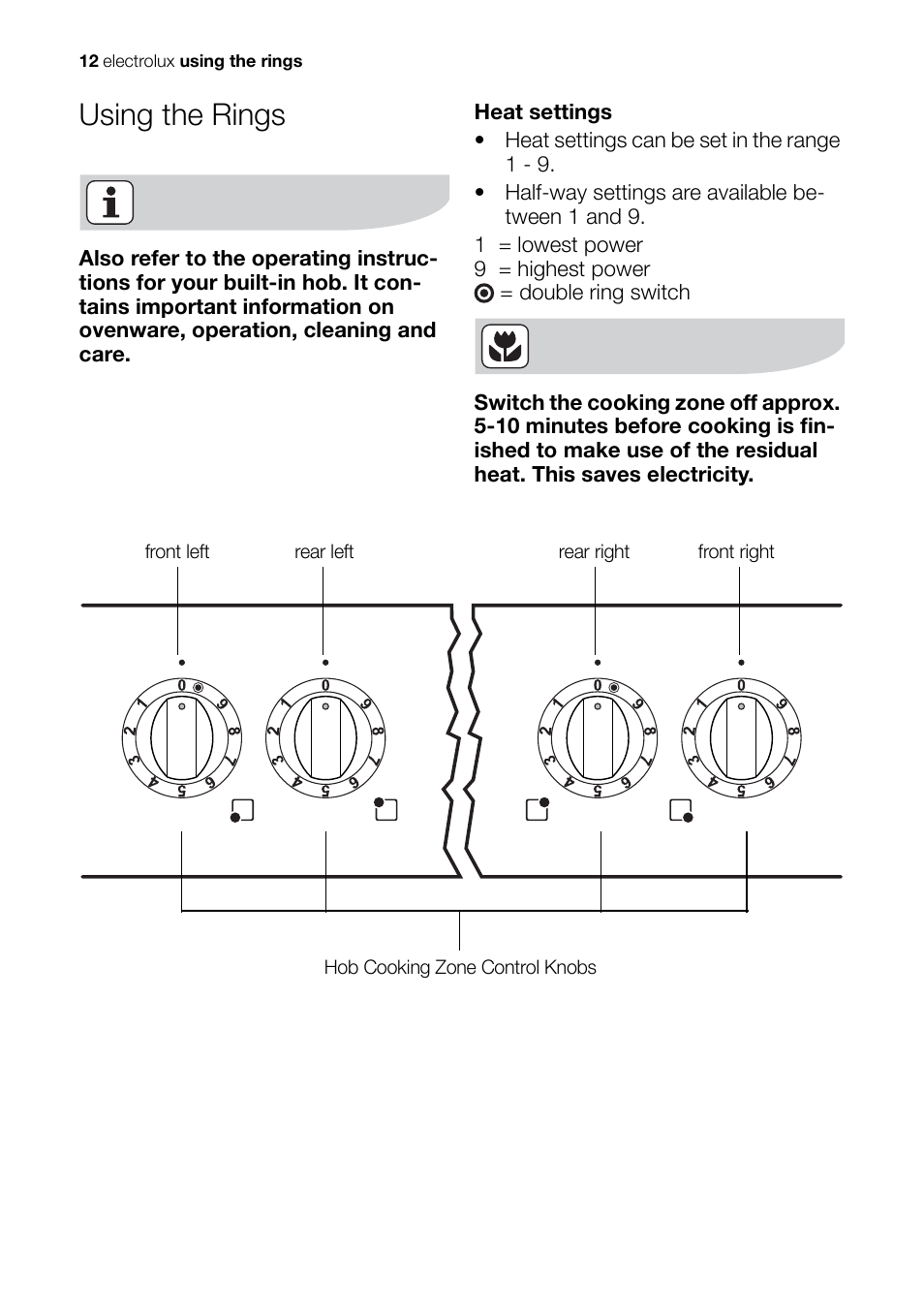 Using the rings | Electrolux EH L4-4 User Manual | Page 12 / 60