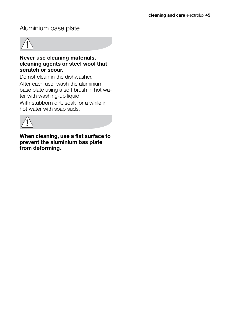 Aluminium base plate | Electrolux EH L4-4 User Manual | Page 45 / 60