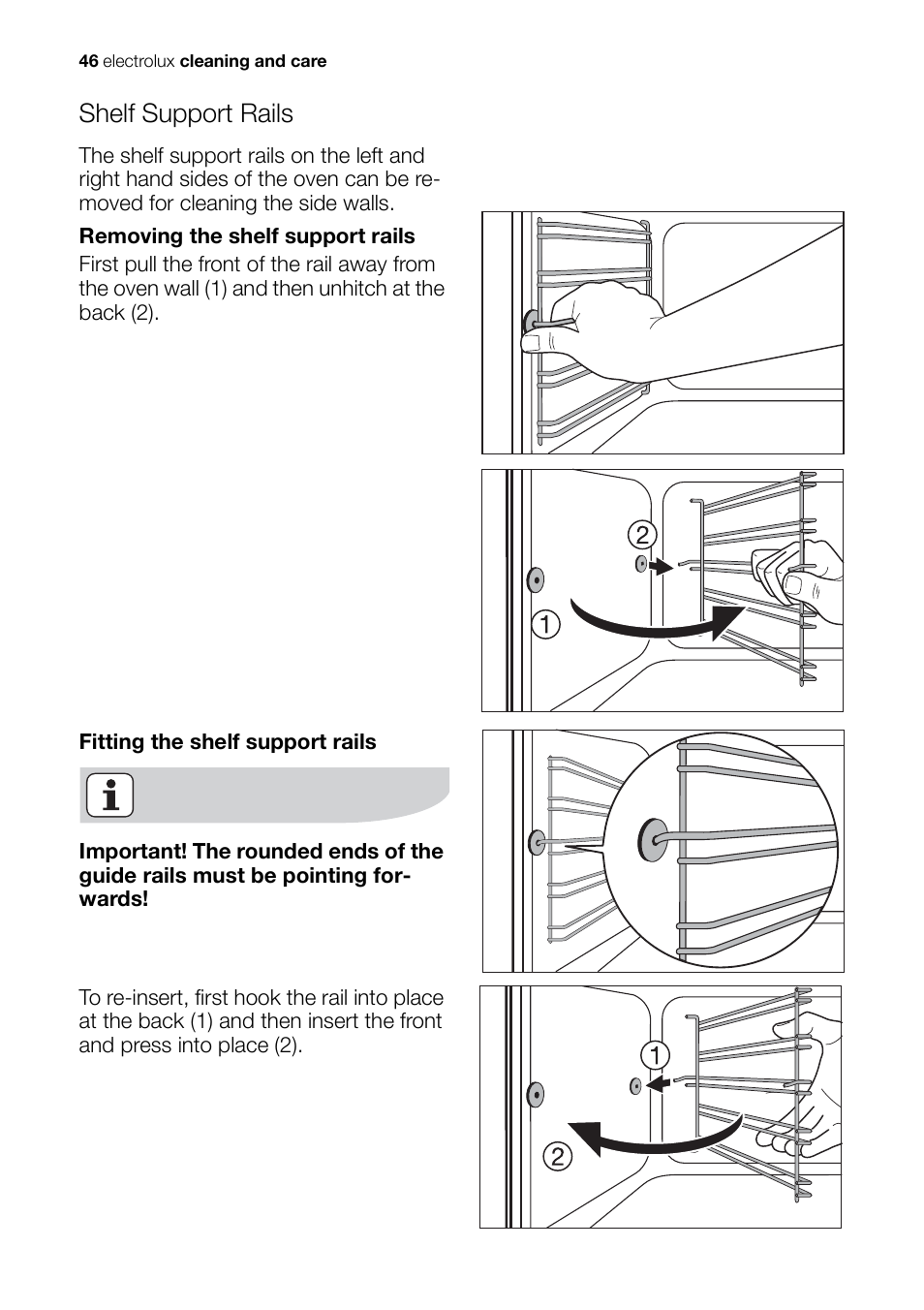 Shelf support rails | Electrolux EH L4-4 User Manual | Page 46 / 60