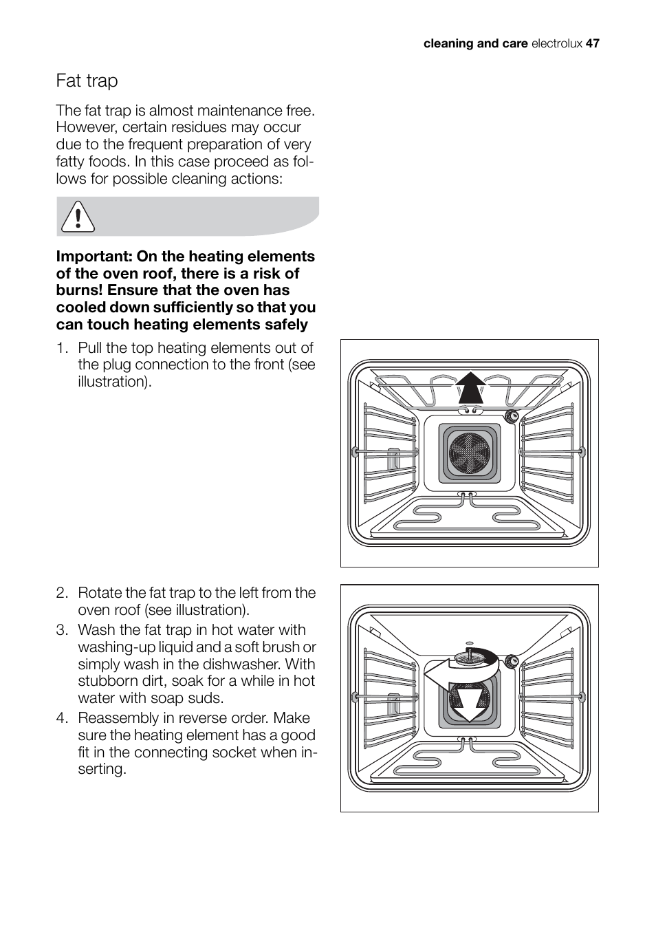 Fat trap | Electrolux EH L4-4 User Manual | Page 47 / 60