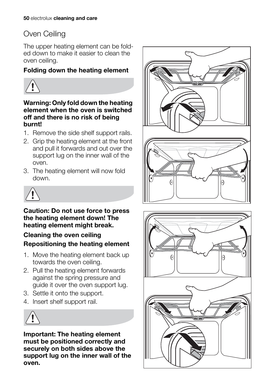 Oven ceiling | Electrolux EH L4-4 User Manual | Page 50 / 60