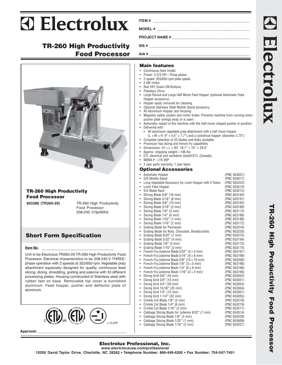 Electrolux Dito 603286 User Manual | 2 pages