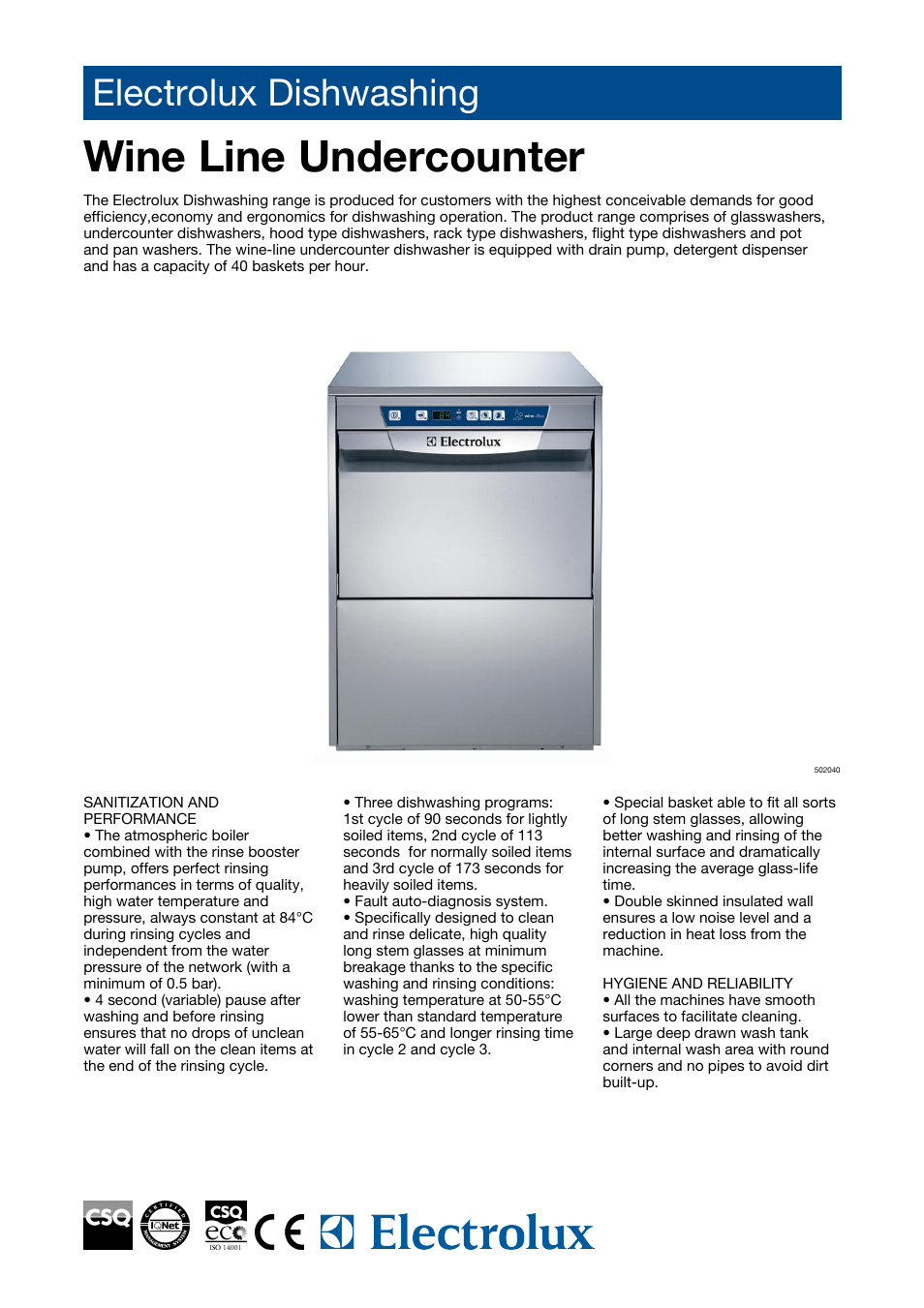 Electrolux 502040 User Manual | 4 pages