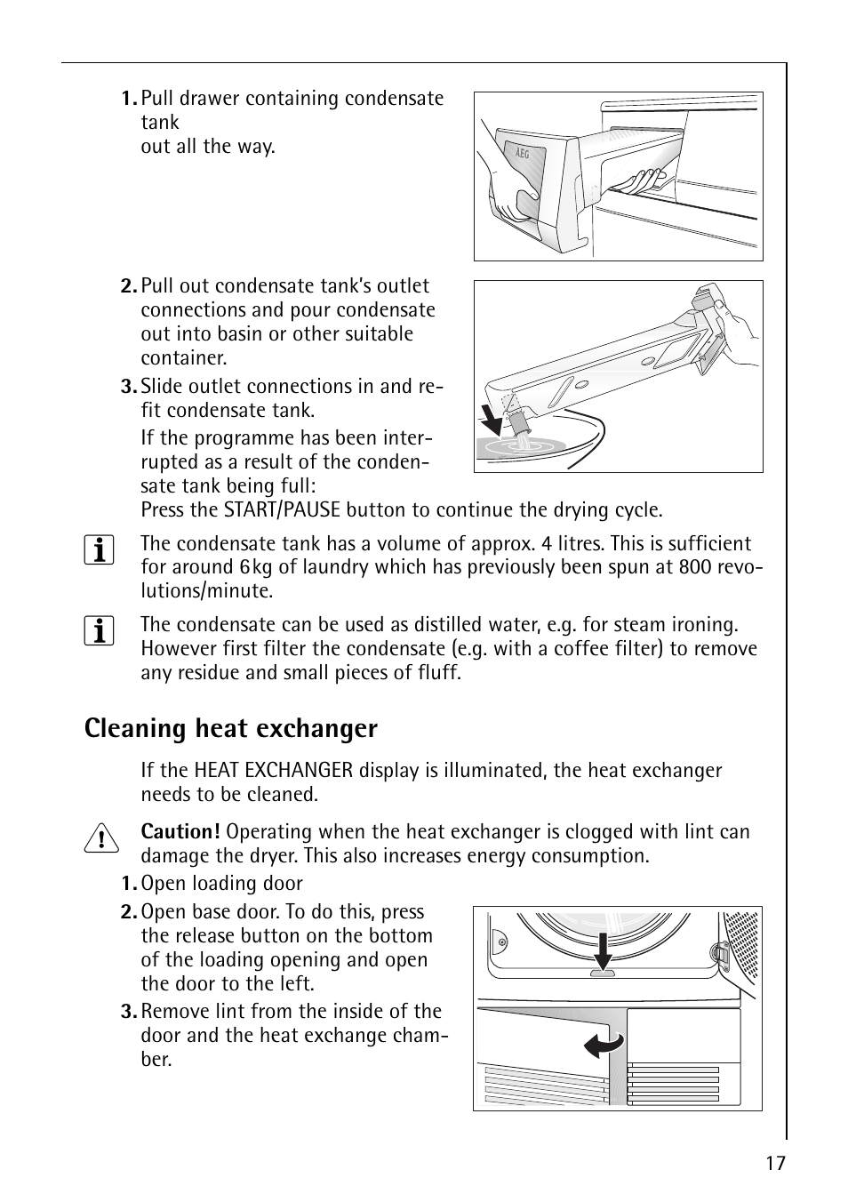 Cleaning heat exchanger | Electrolux 55800 User Manual | Page 17 / 32