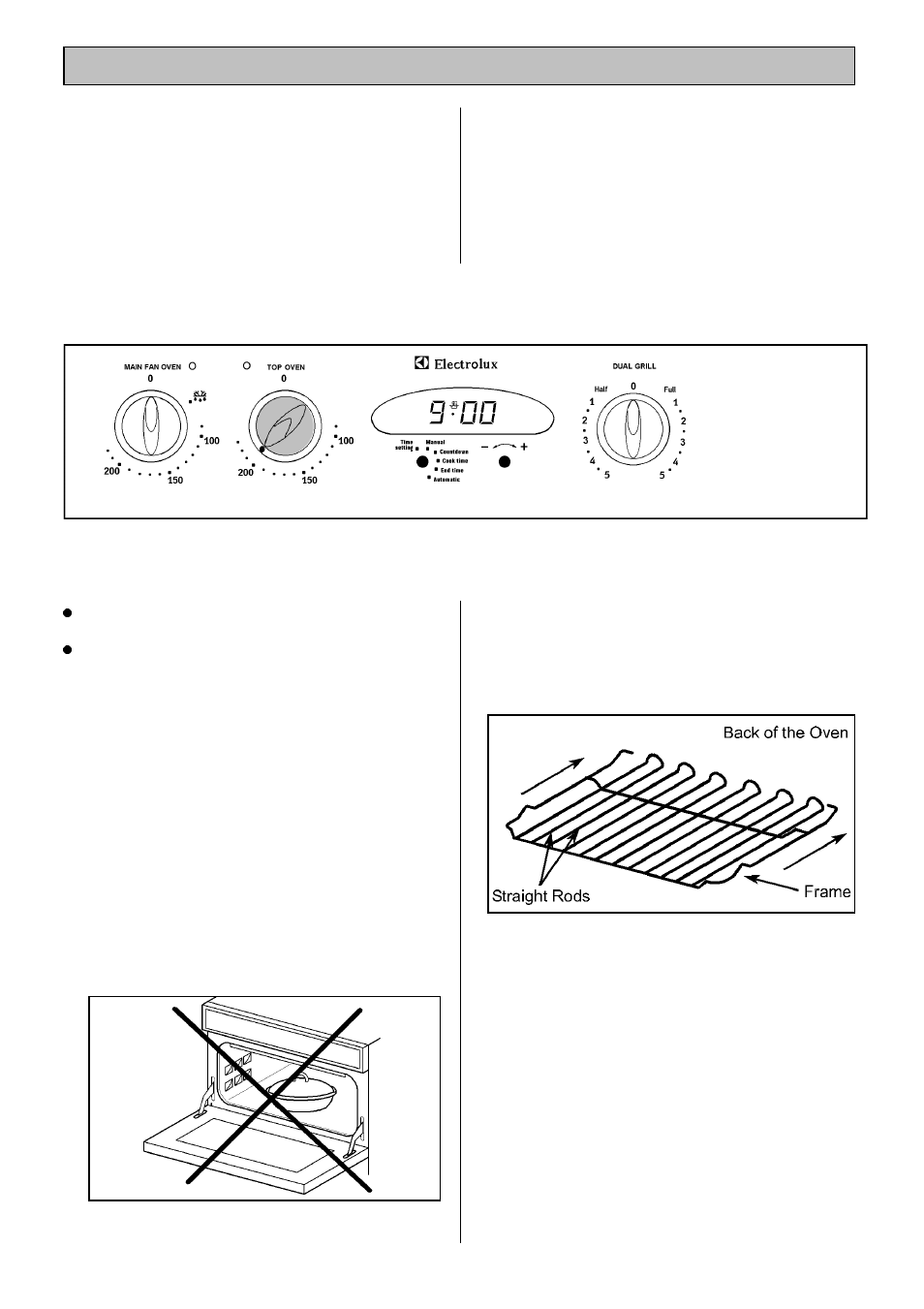 The top oven | Electrolux U02108 EOD 982 User Manual | Page 19 / 36