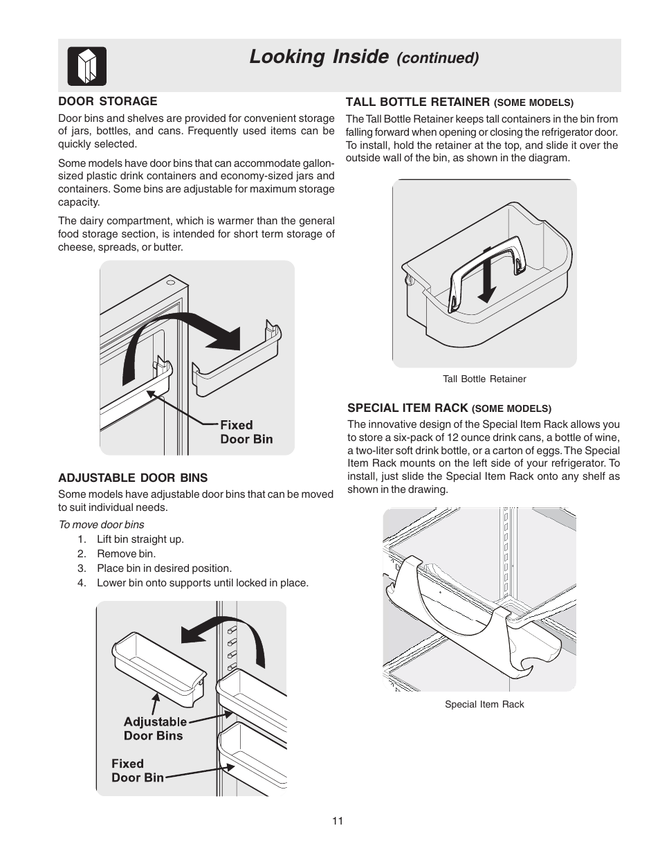 Looking inside, Continued) | Electrolux 241721800 User Manual | Page 11 / 25