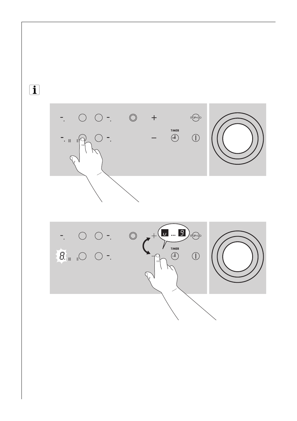 Switching the triple ring cooking zone on and off | Electrolux C65301KF-n User Manual | Page 16 / 44