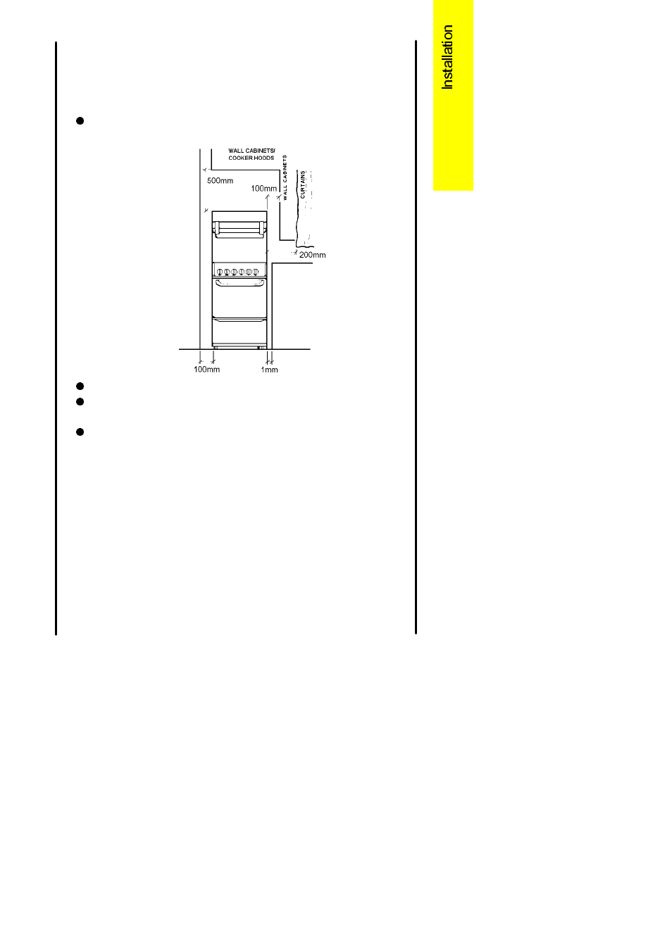 Positioning, Appliance dimensions | Electrolux 55V User Manual | Page 25 / 44