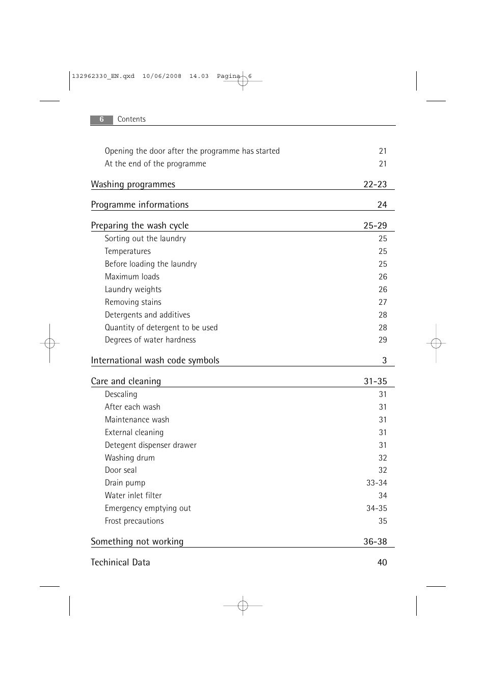 Electrolux WA GLE S7000 User Manual | Page 6 / 48