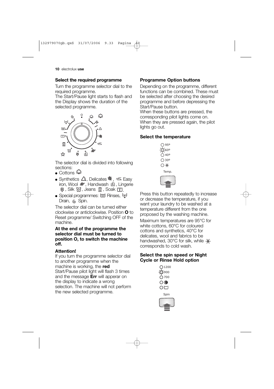 Electrolux EWF 12580 W User Manual | Page 10 / 40
