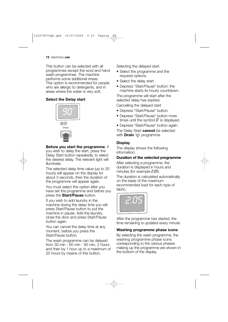 Electrolux EWF 12580 W User Manual | Page 12 / 40