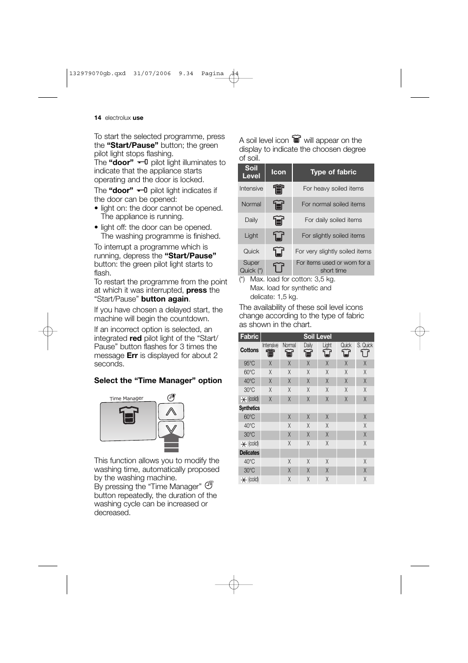 Electrolux EWF 12580 W User Manual | Page 14 / 40