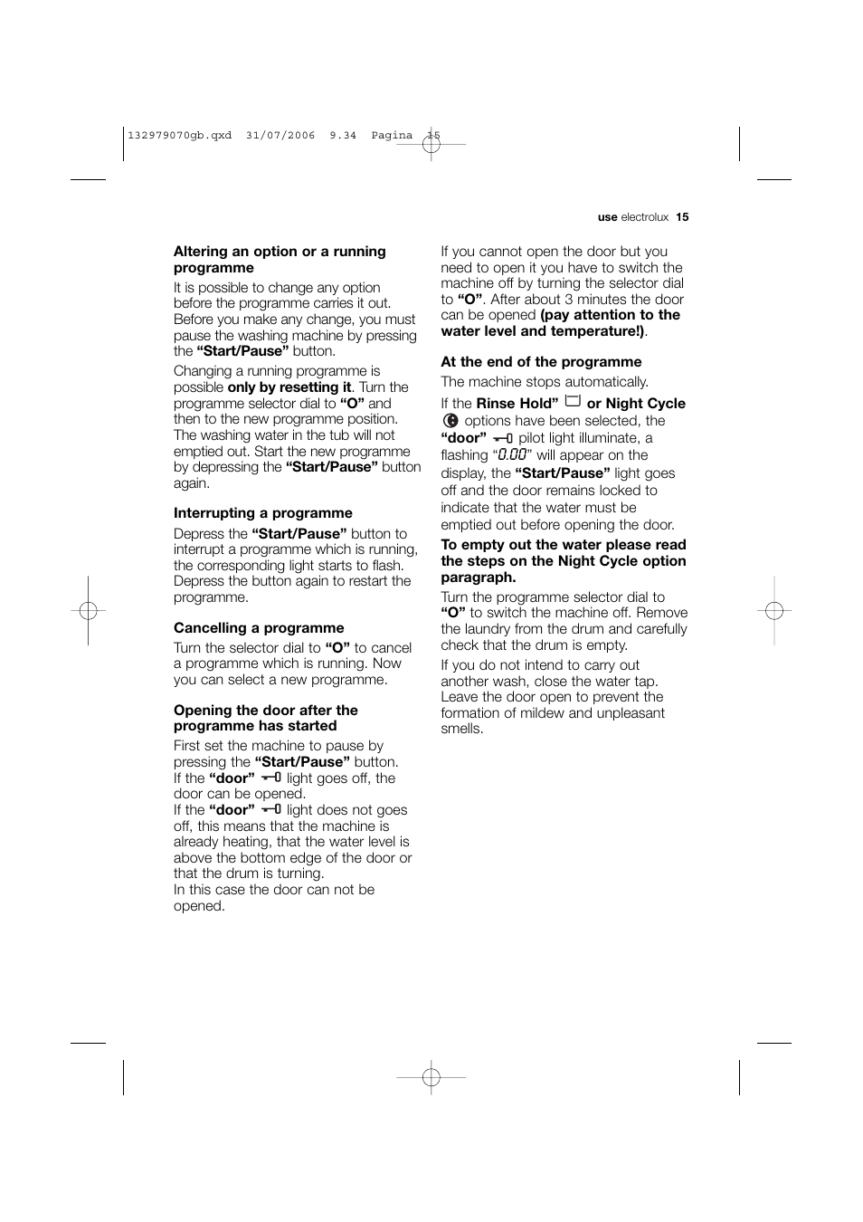 Electrolux EWF 12580 W User Manual | Page 15 / 40