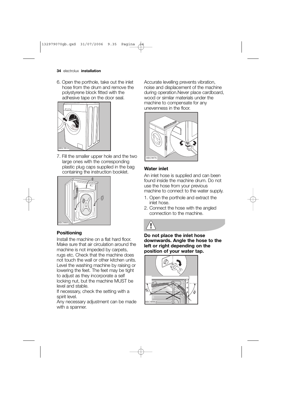 Electrolux EWF 12580 W User Manual | Page 34 / 40