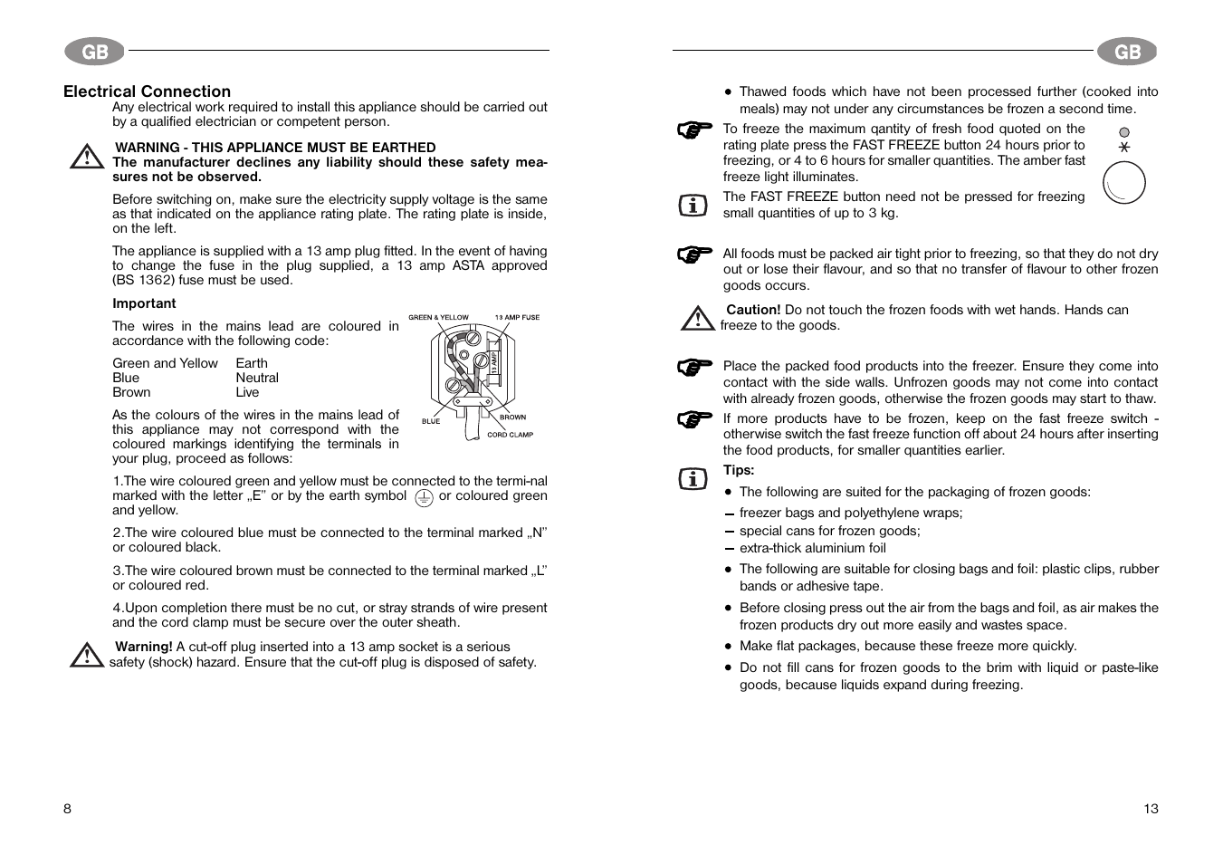 Electrolux Chest freezers User Manual | Page 8 / 10