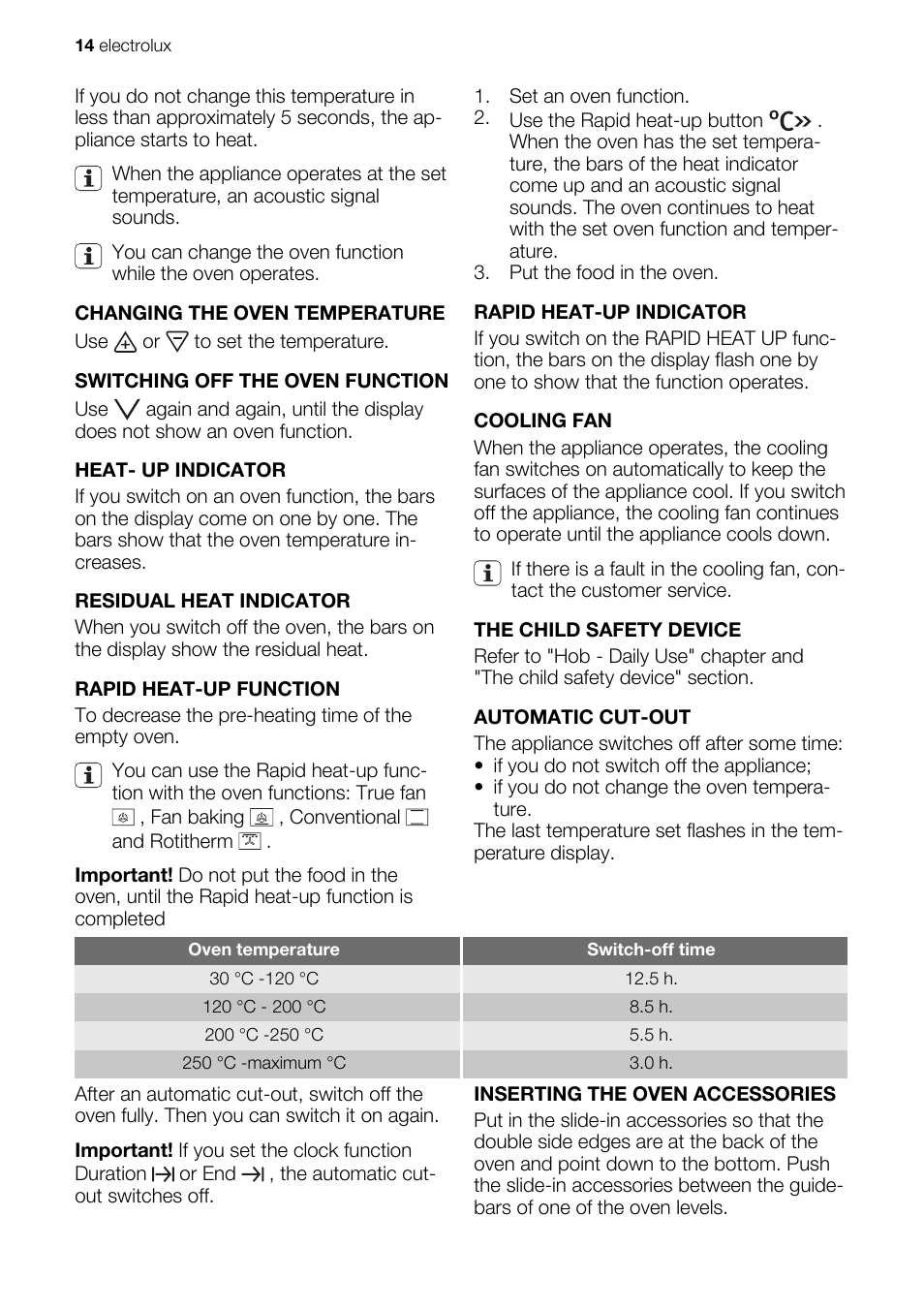 Electrolux EKC607601 User Manual | Page 14 / 28