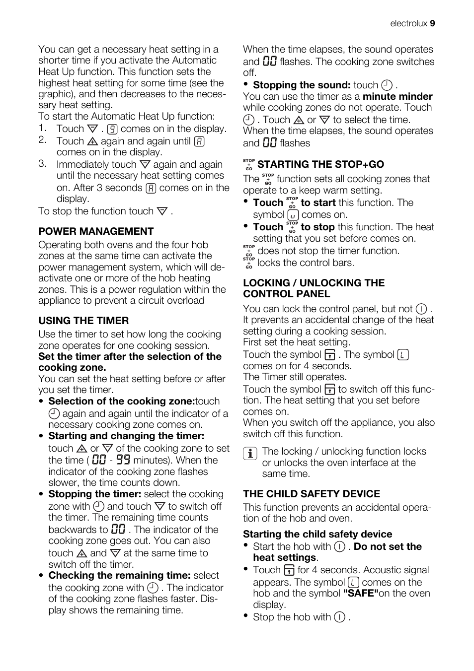 Electrolux EKC607601 User Manual | Page 9 / 28