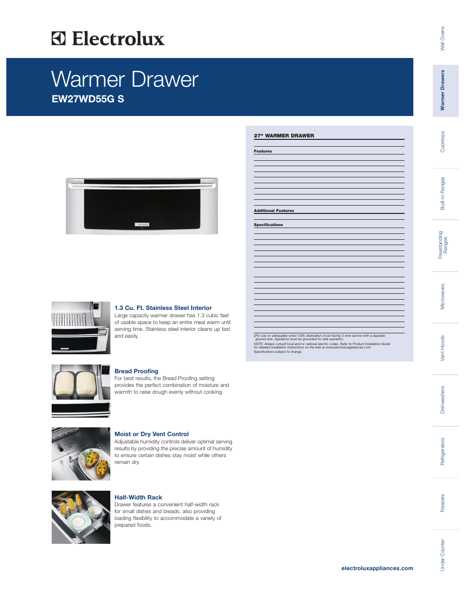 Electrolux EW27WD55GS User Manual | 2 pages