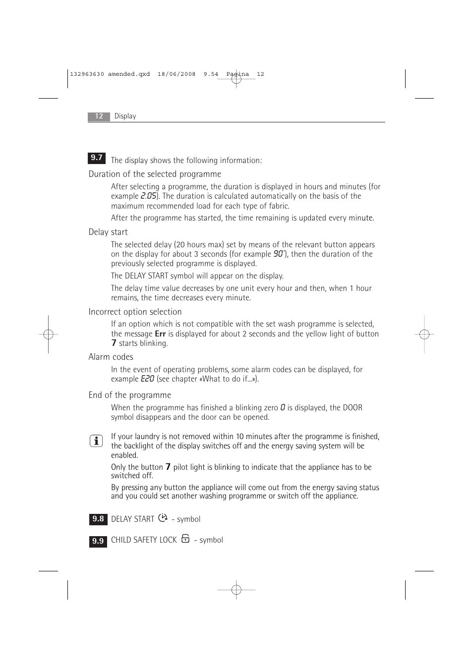 Electrolux LAVAMAT 74950 User Manual | Page 12 / 48