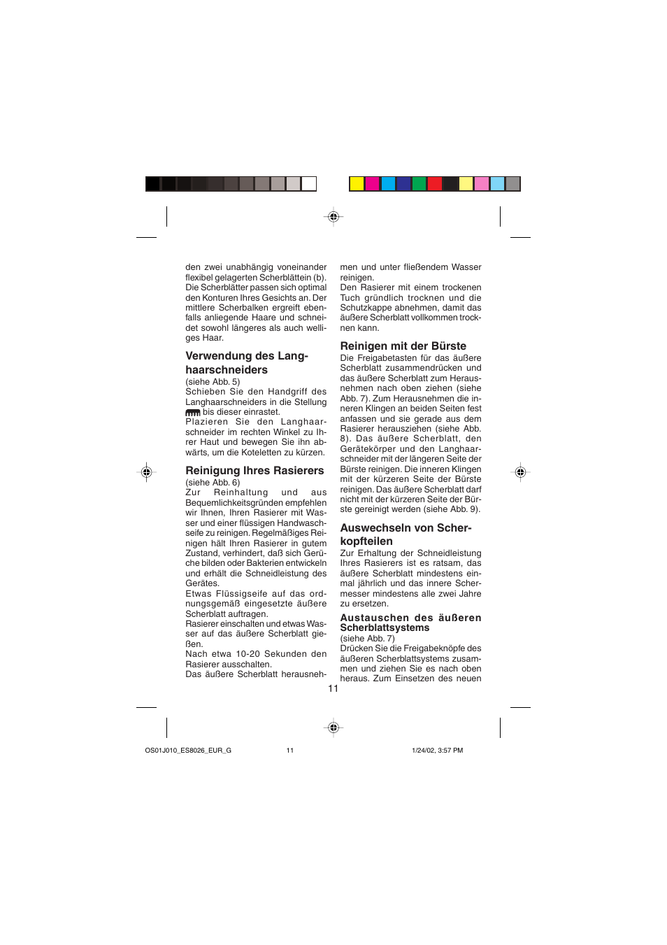 Panasonic ES8026S User Manual | Page 11 / 80