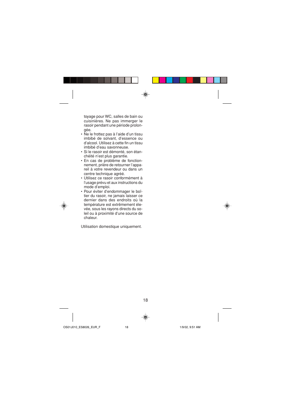 Panasonic ES8026S User Manual | Page 18 / 80