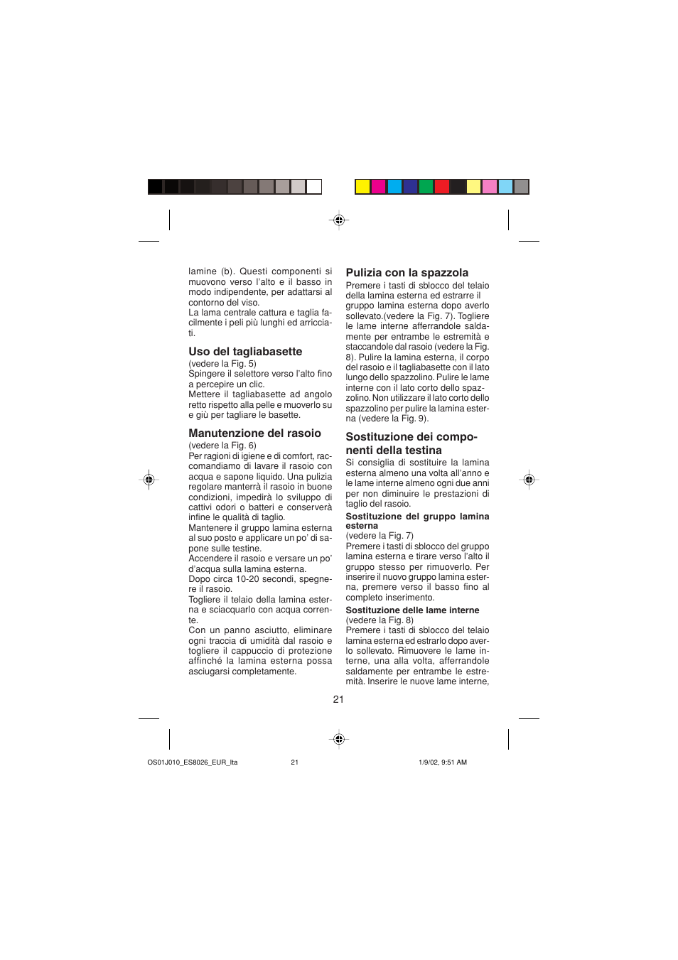 Panasonic ES8026S User Manual | Page 21 / 80