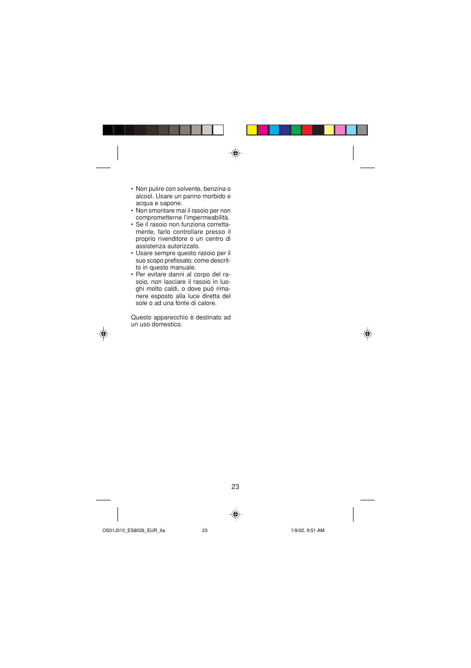 Panasonic ES8026S User Manual | Page 23 / 80