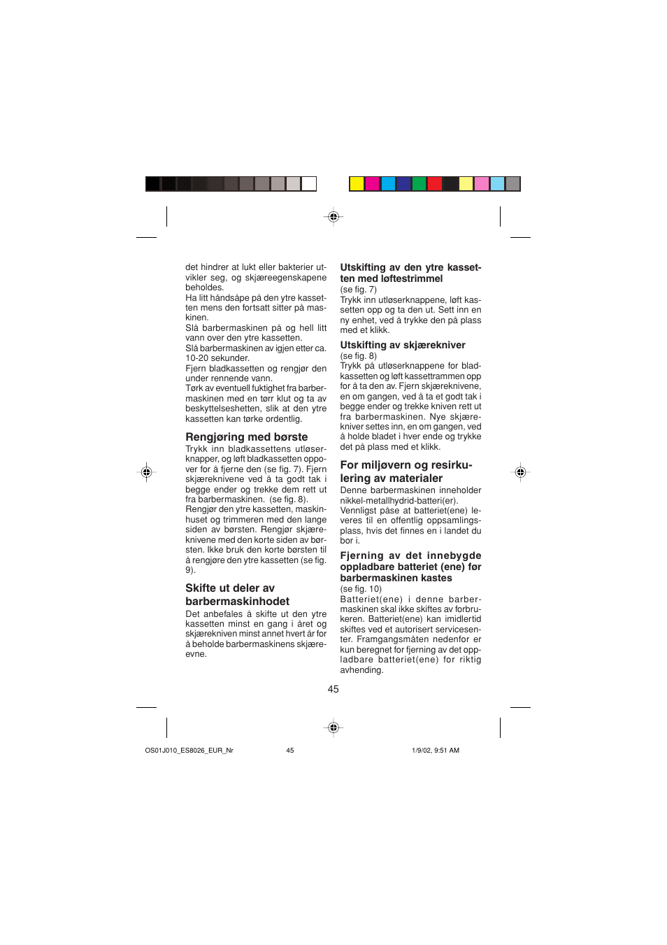 Panasonic ES8026S User Manual | Page 45 / 80