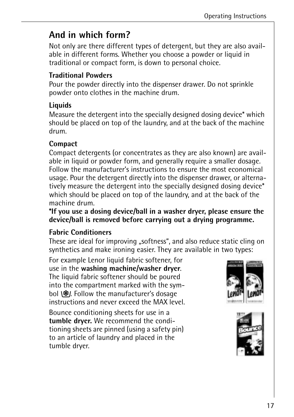 And in which form | Electrolux LAVAMAT 50720 User Manual | Page 17 / 48