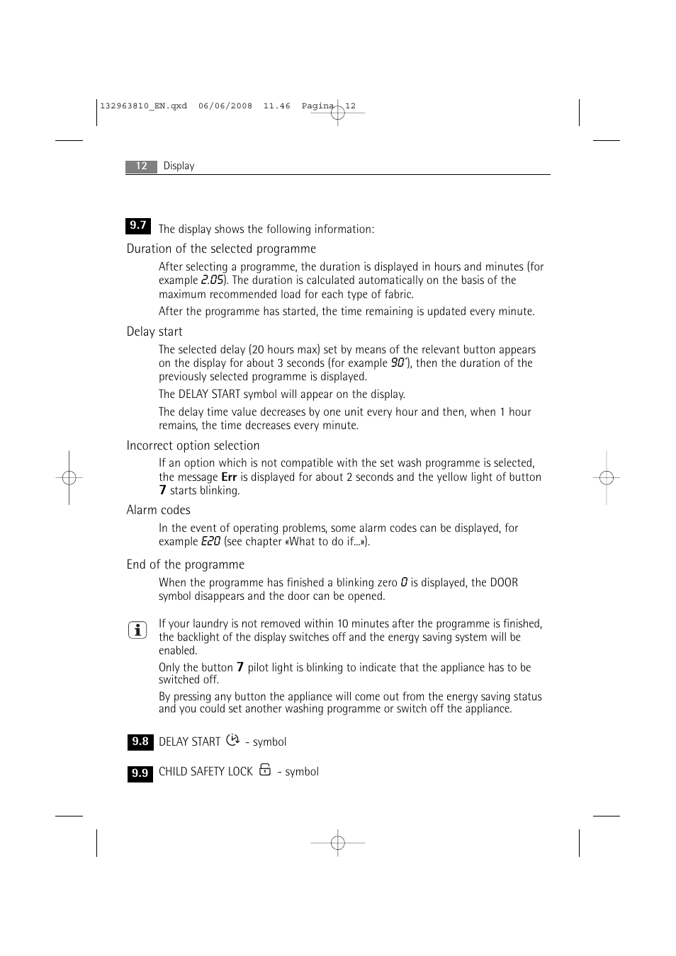 Electrolux LAVAMAT 74850 B User Manual | Page 12 / 48