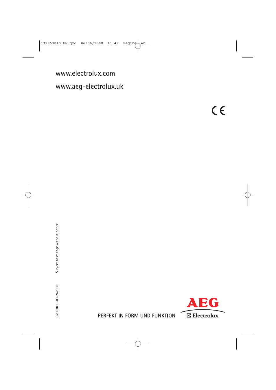 Electrolux LAVAMAT 74850 B User Manual | Page 48 / 48