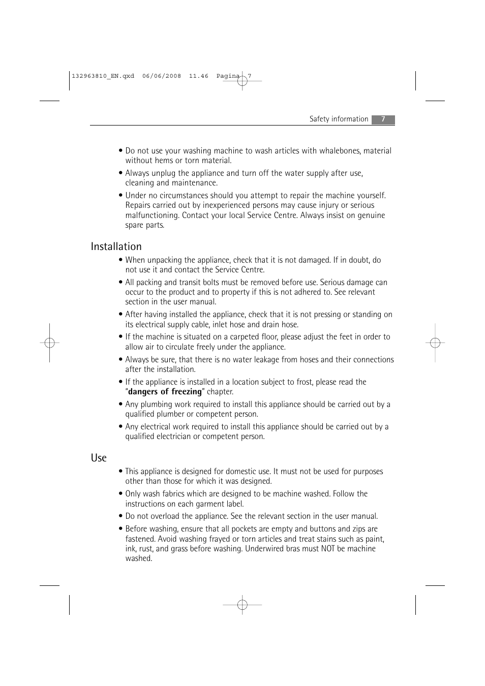 Installation | Electrolux LAVAMAT 74850 B User Manual | Page 7 / 48