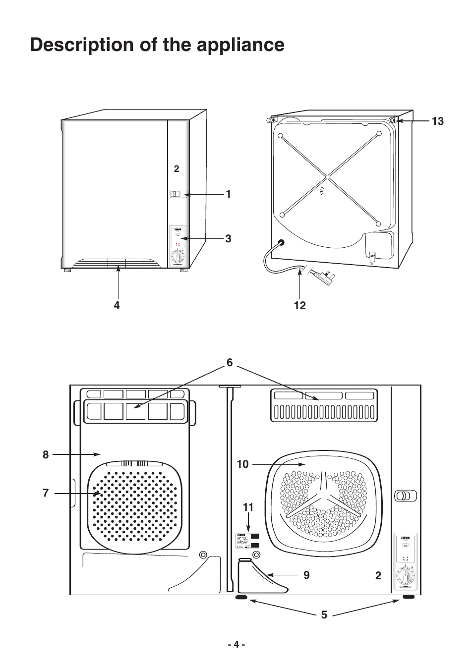 Description of the appliance | Electrolux TC 180 User Manual | Page 4 / 19