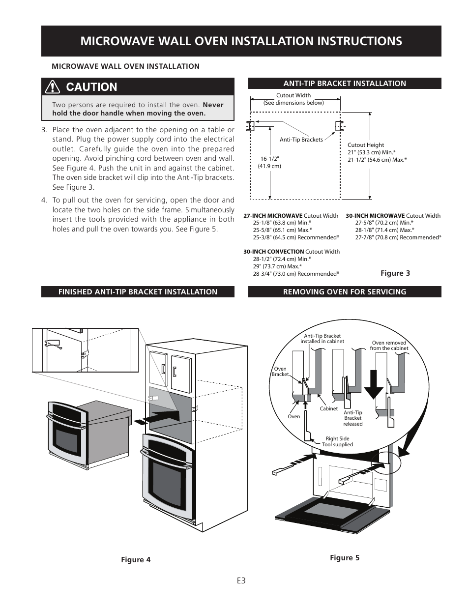 Microwave wall oven installation instructions | Electrolux TINSEB504MRR0 User Manual | Page 3 / 12