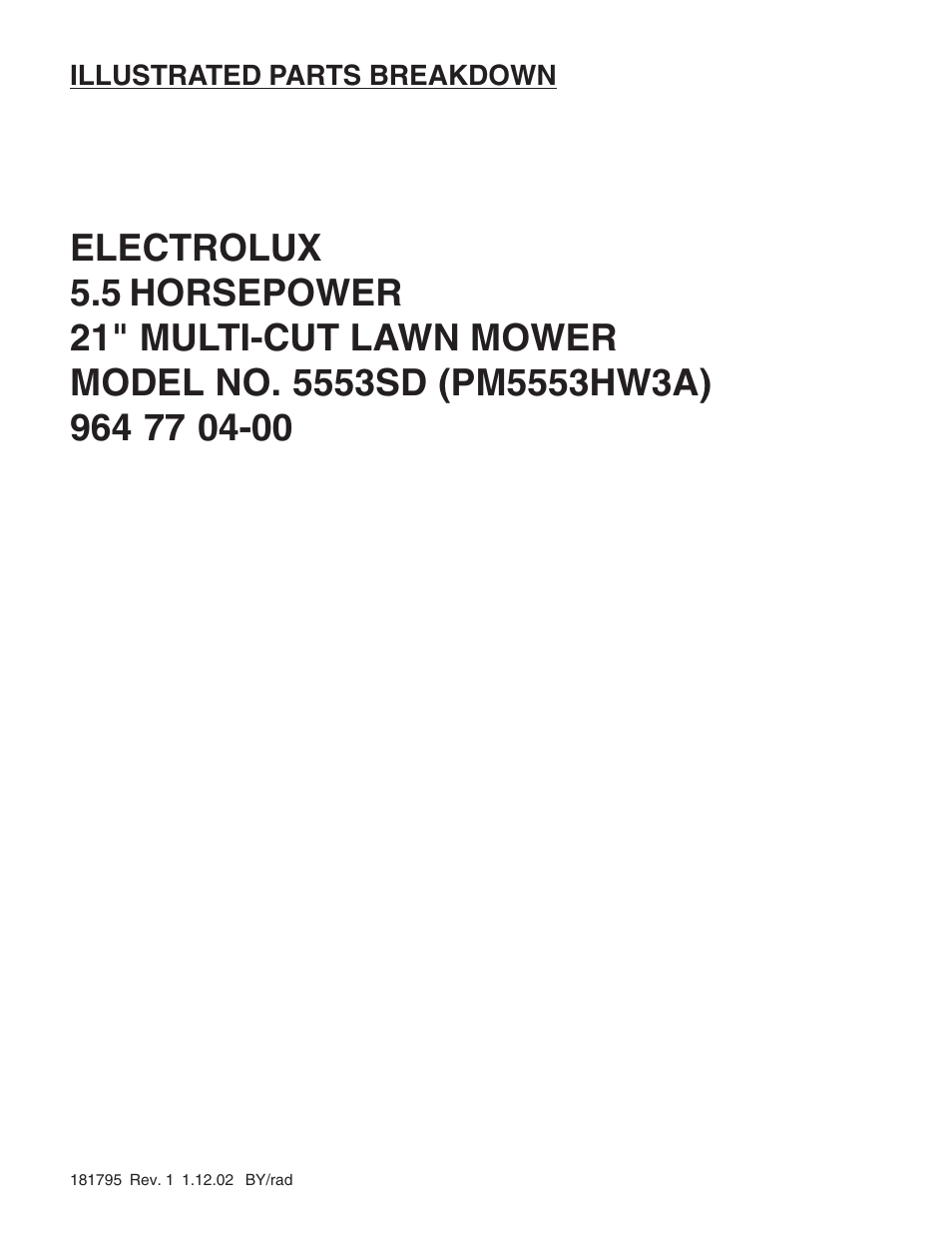 Electrolux 5553SD (PM5553HW3A) User Manual | 6 pages