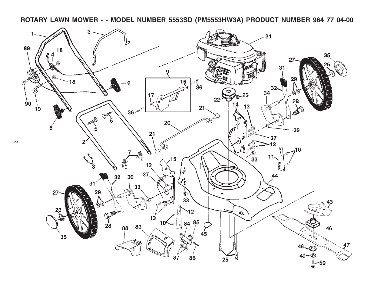 Deck | Electrolux 5553SD (PM5553HW3A) User Manual | Page 2 / 6