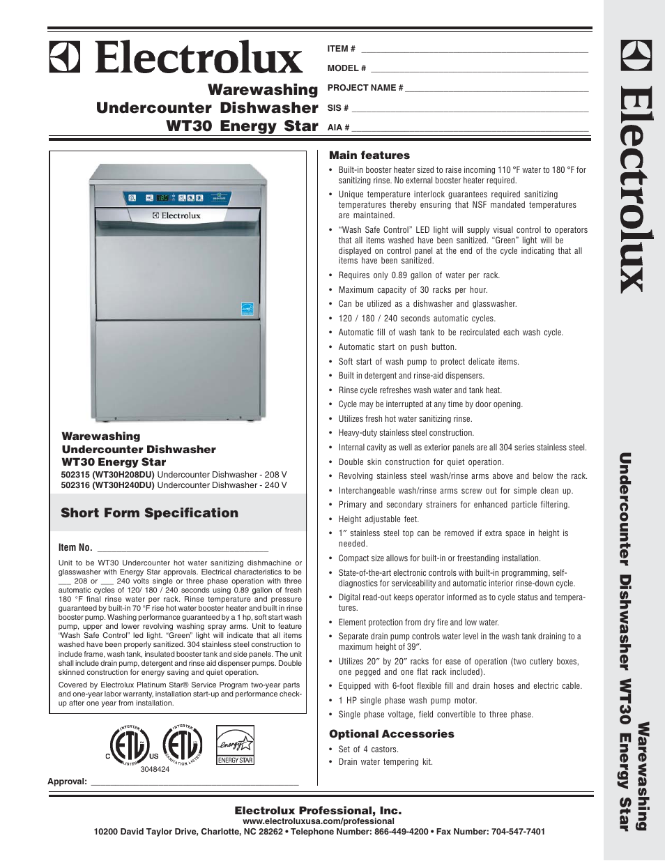 Electrolux 502315 User Manual | 2 pages