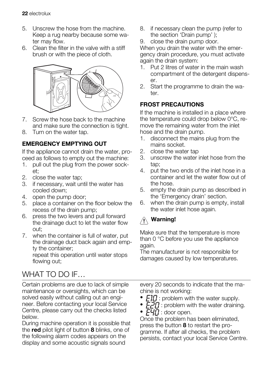 What to do if | Electrolux EN EWW 168543 W User Manual | Page 22 / 32