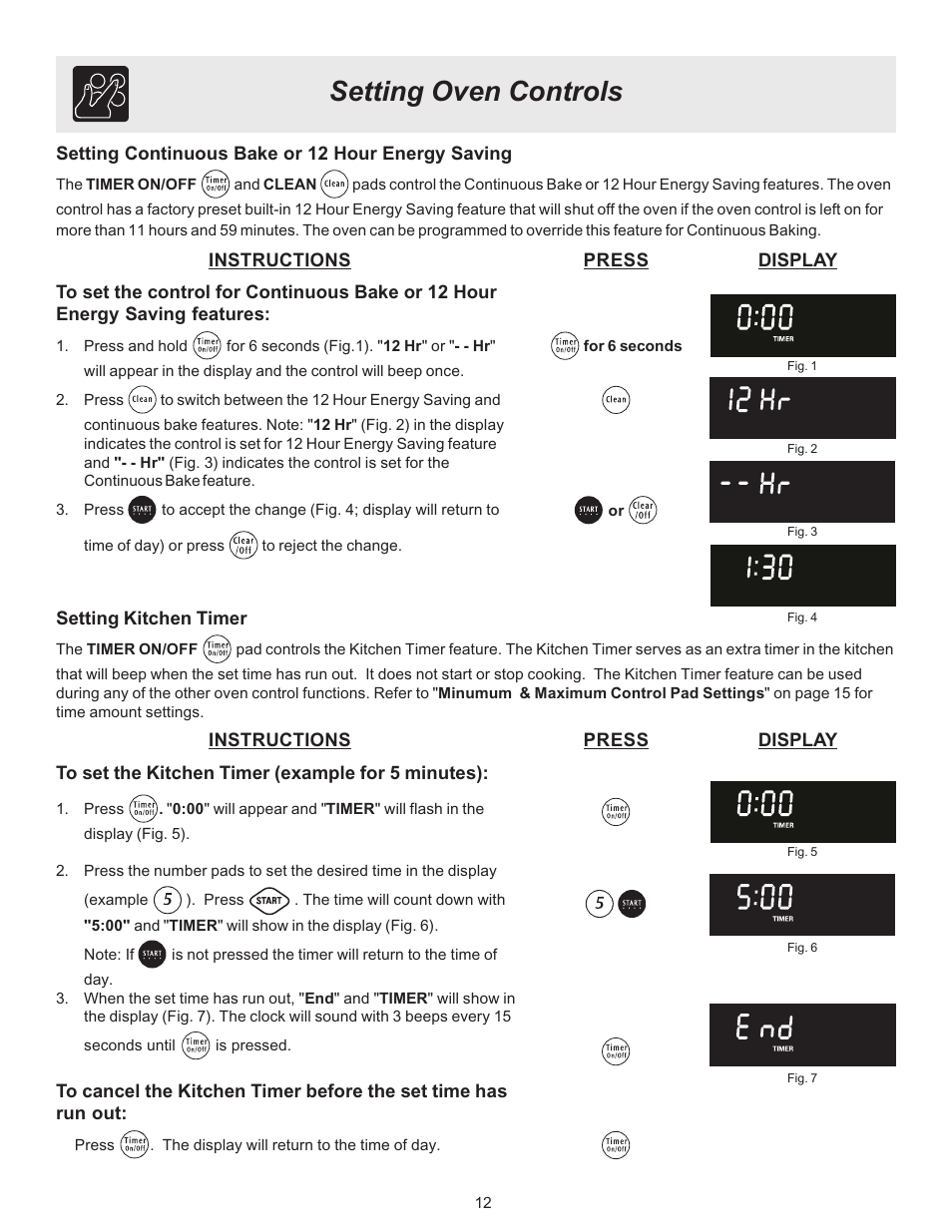 Setting oven controls | Electrolux ES510L User Manual | Page 12 / 32