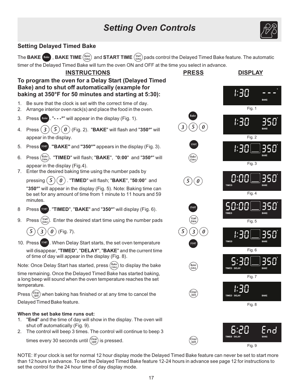 Setting oven controls | Electrolux ES510L User Manual | Page 17 / 32