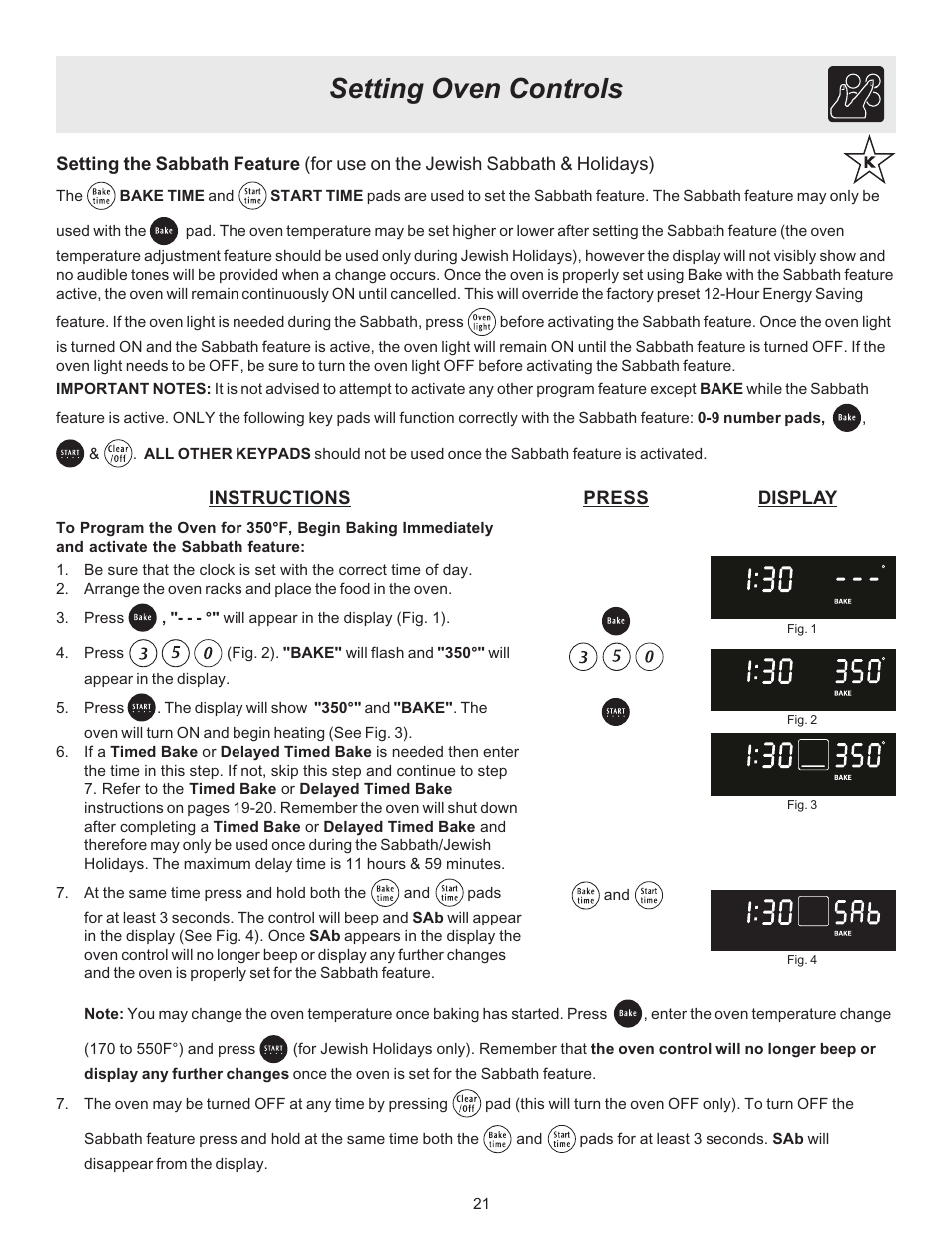 Setting oven controls | Electrolux ES510L User Manual | Page 21 / 32