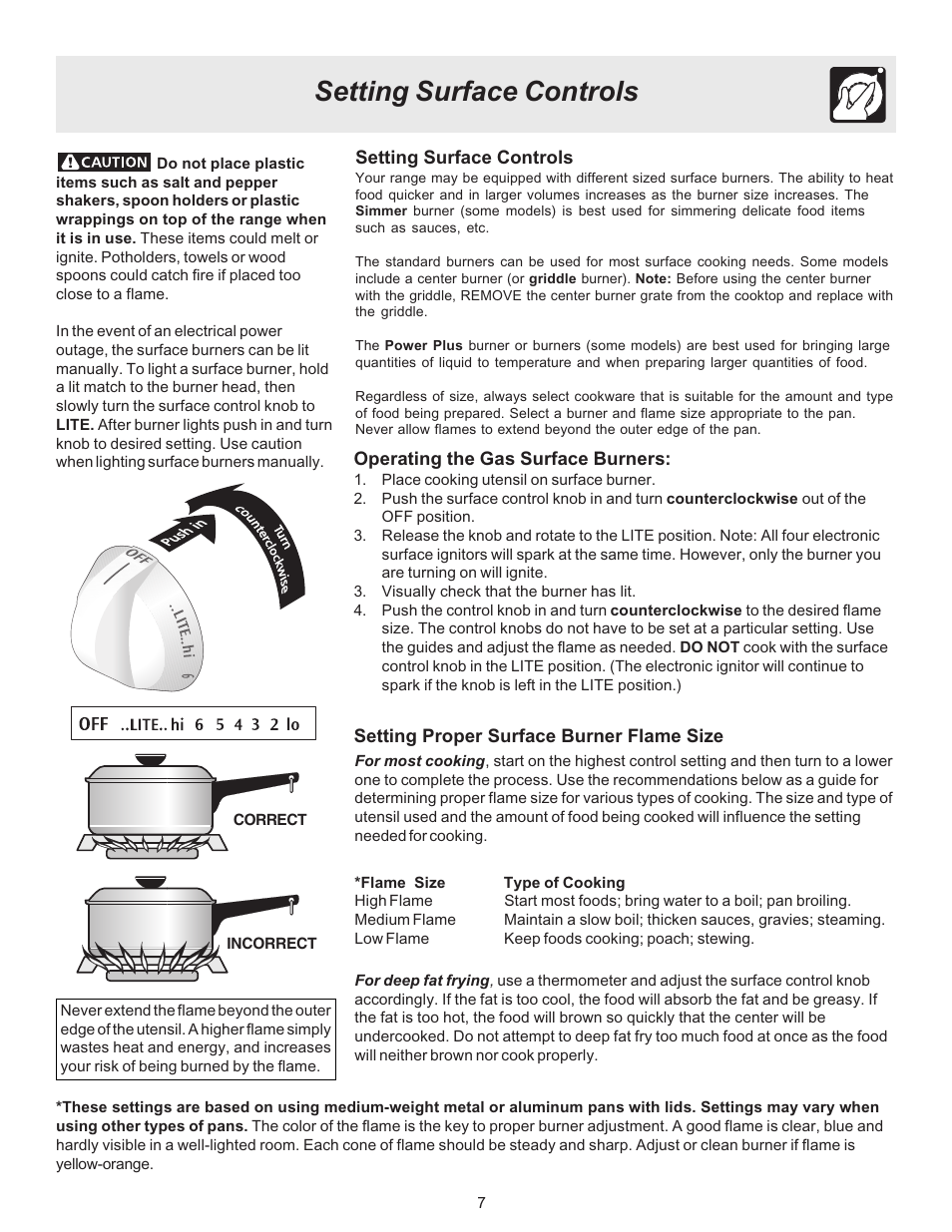 Setting surface controls | Electrolux ES510L User Manual | Page 7 / 32