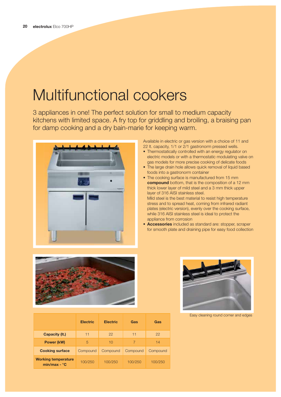 Multifunctional cookers | Electrolux Elco 700HP User Manual | Page 20 / 28