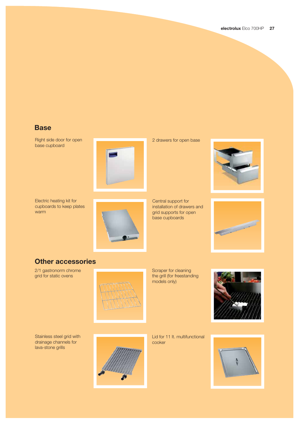 Base, Other accessories | Electrolux Elco 700HP User Manual | Page 27 / 28