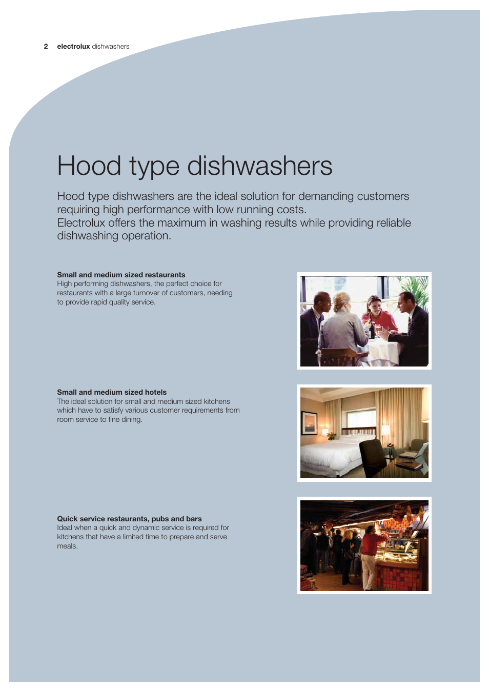 Hood type dishwashers | Electrolux 9JEDQU User Manual | Page 2 / 14